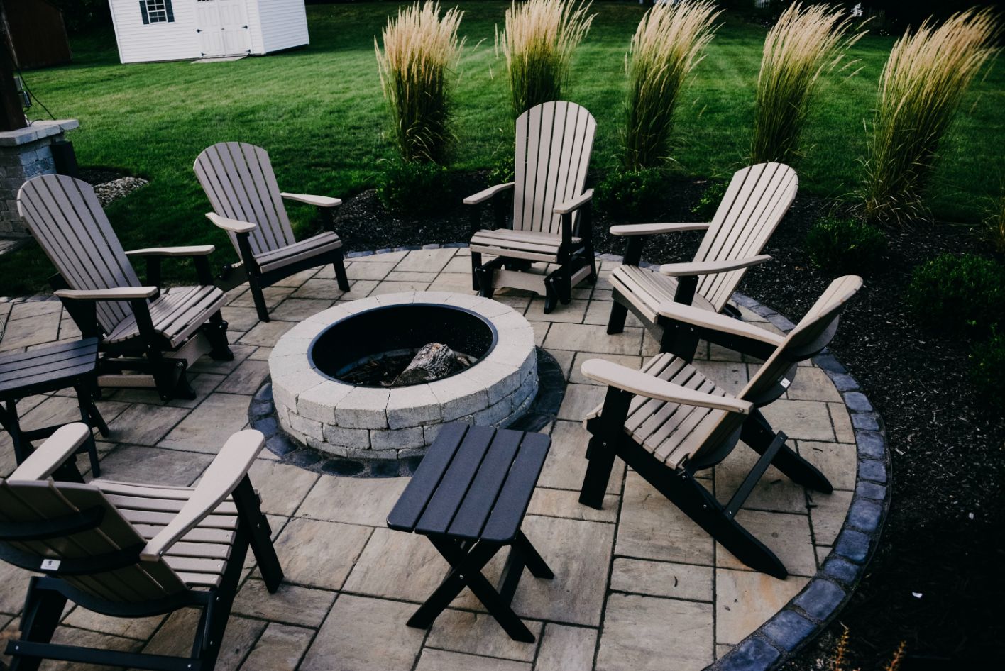 backyard patio with firepit