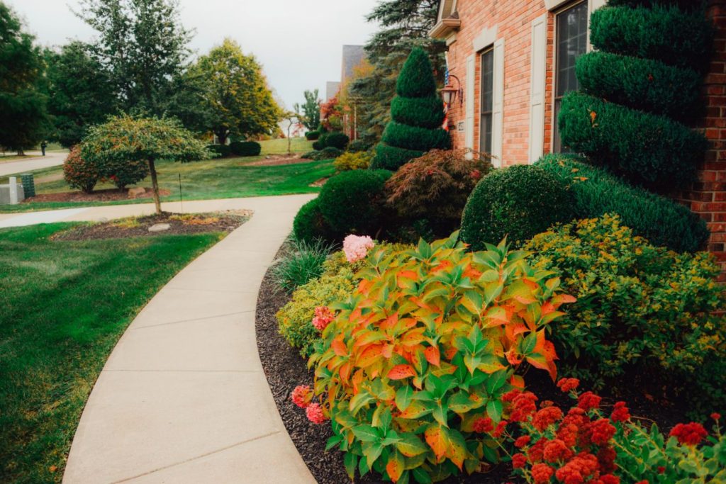 concrete walkway to home