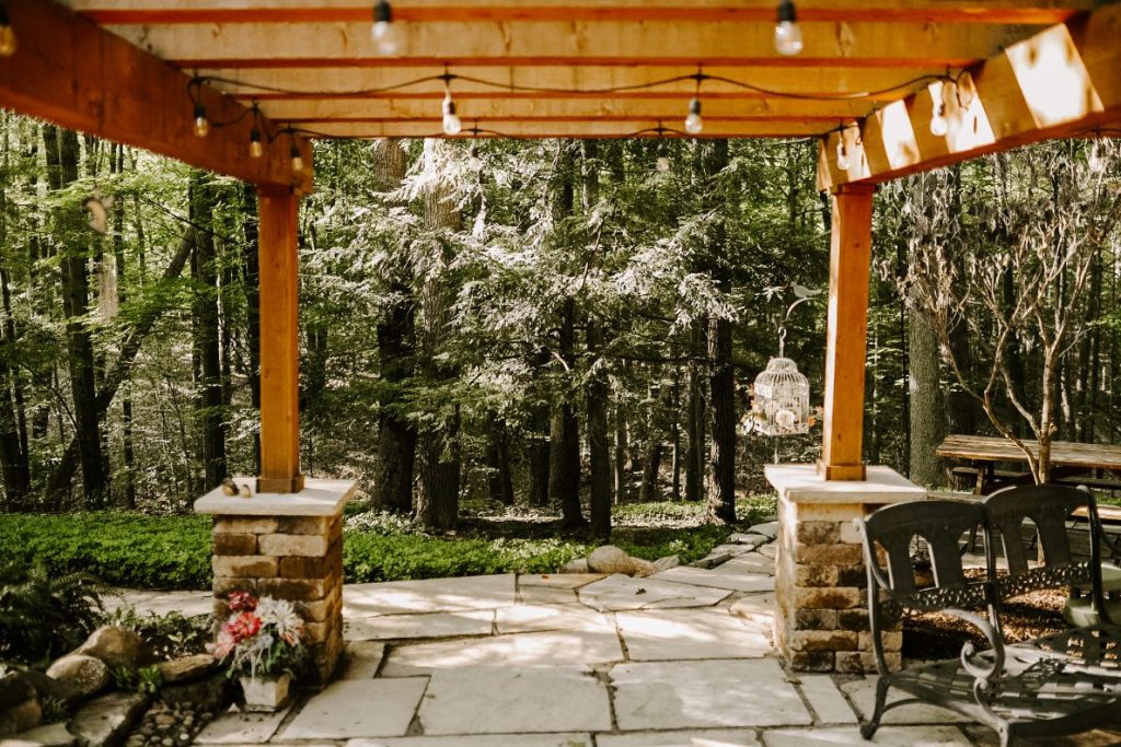 backyard patio with pergola