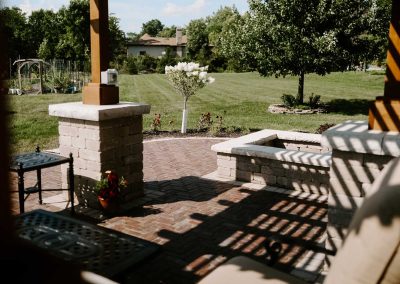 Becker project patio pergola and fire pit