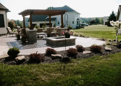 Becker project decorative fire pit and pergola