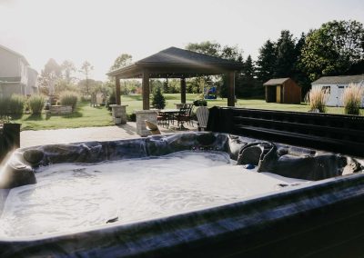 Hamel project paved patio and jacuzzi