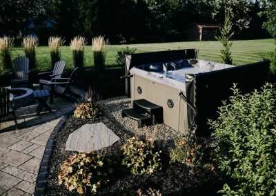 Hamel project paved patio and jacuzzi