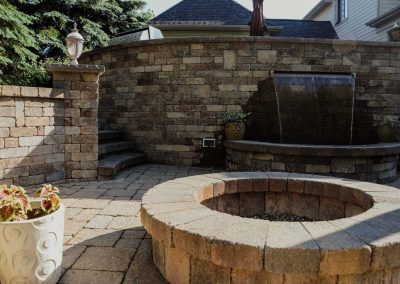 Petras project fire pit and fountain