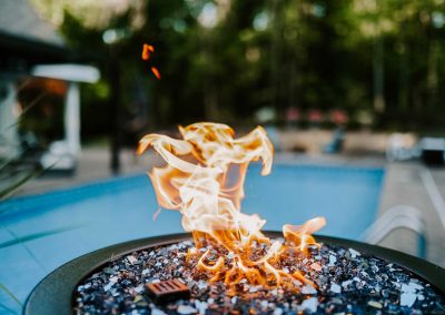 Stillings project fire pit by pool